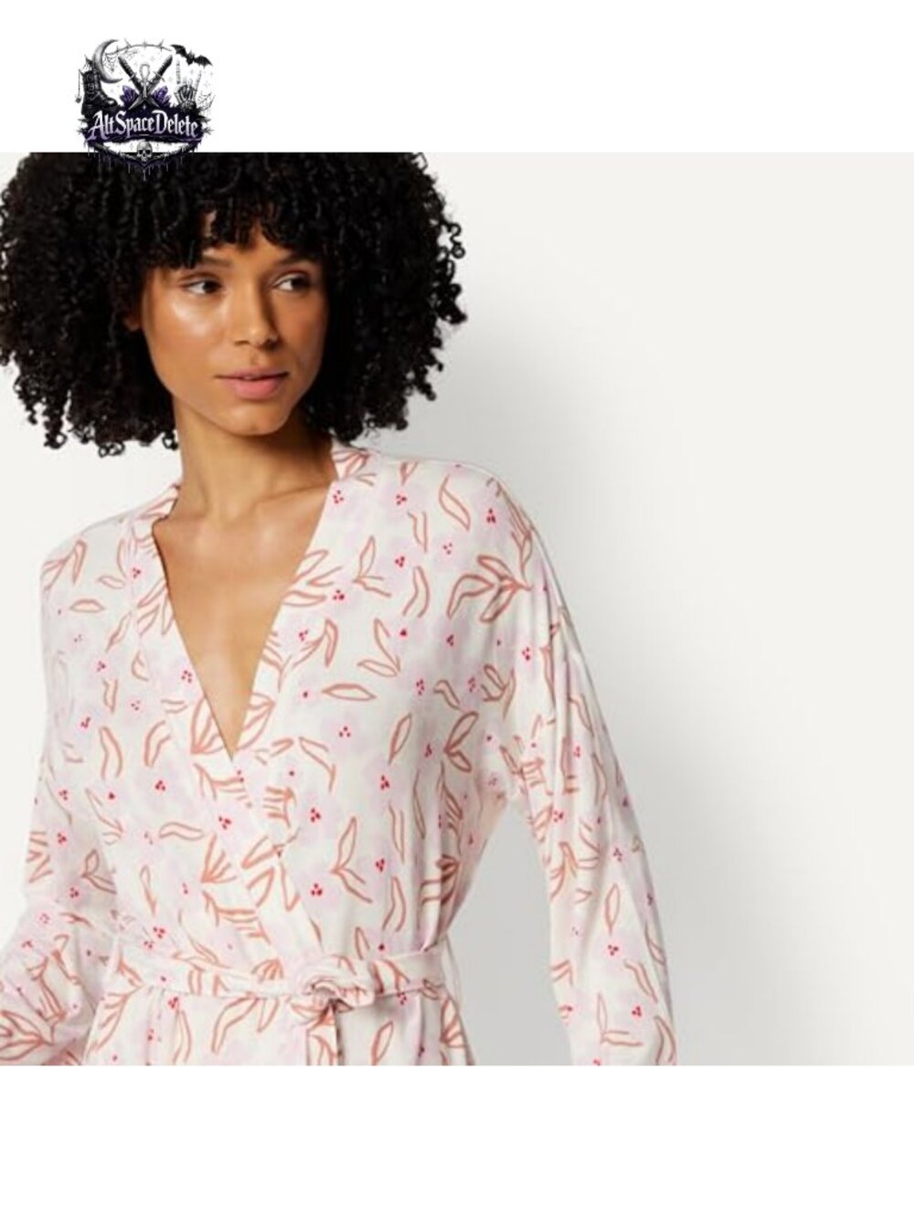 Modal Blend Long Sleeve Knee-Length Robe with Pockets - Picture 3 of 5